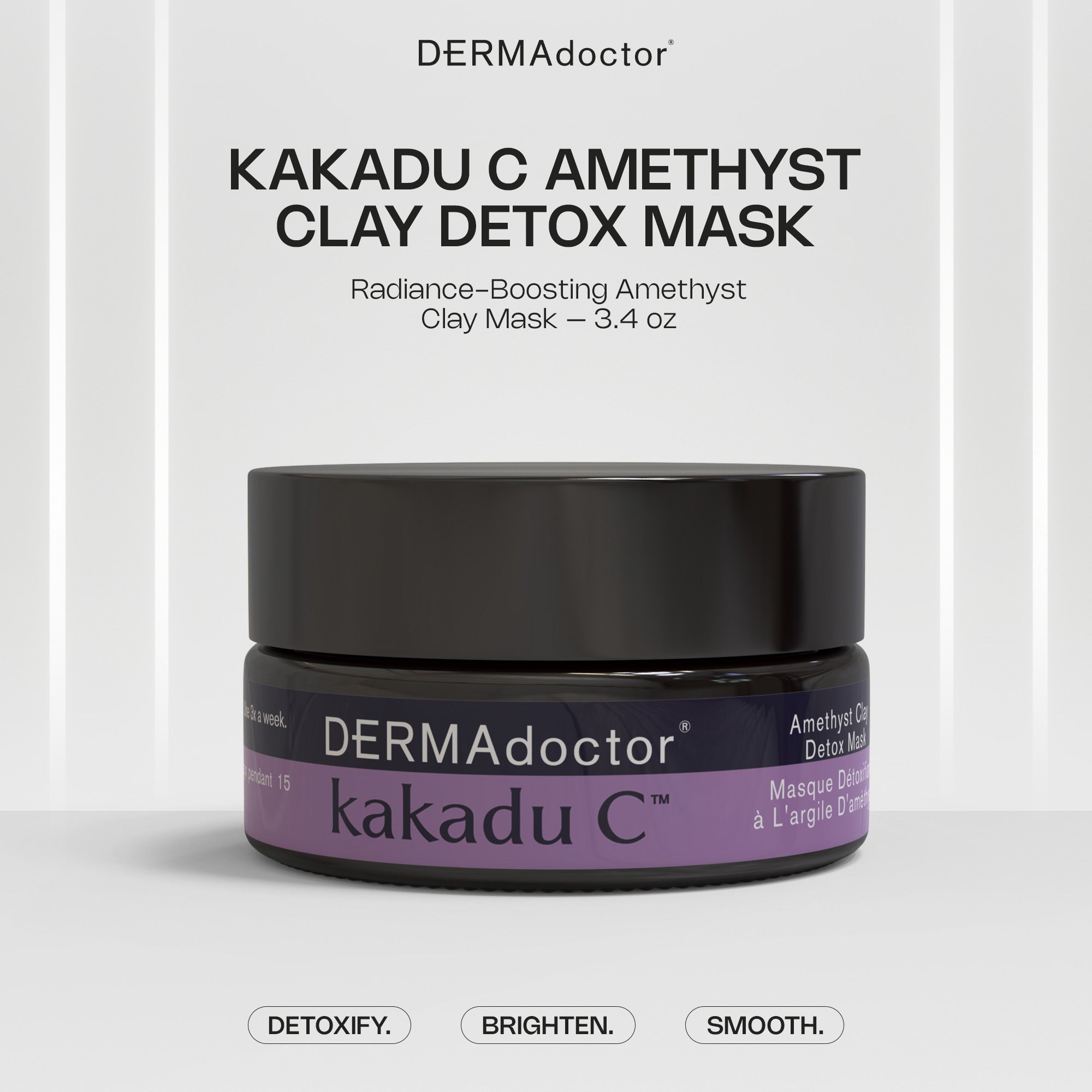 DERMAdoctor Clay Face Mask with Bentonite & Kaolin Clay + Vitamin C | Face Exfoliator, Pore Minimizer, Facial Detox, Facial Oil Remover, Illuminator, Acne Scar Mask for Faces - 15 Minutes - 1.69 oz