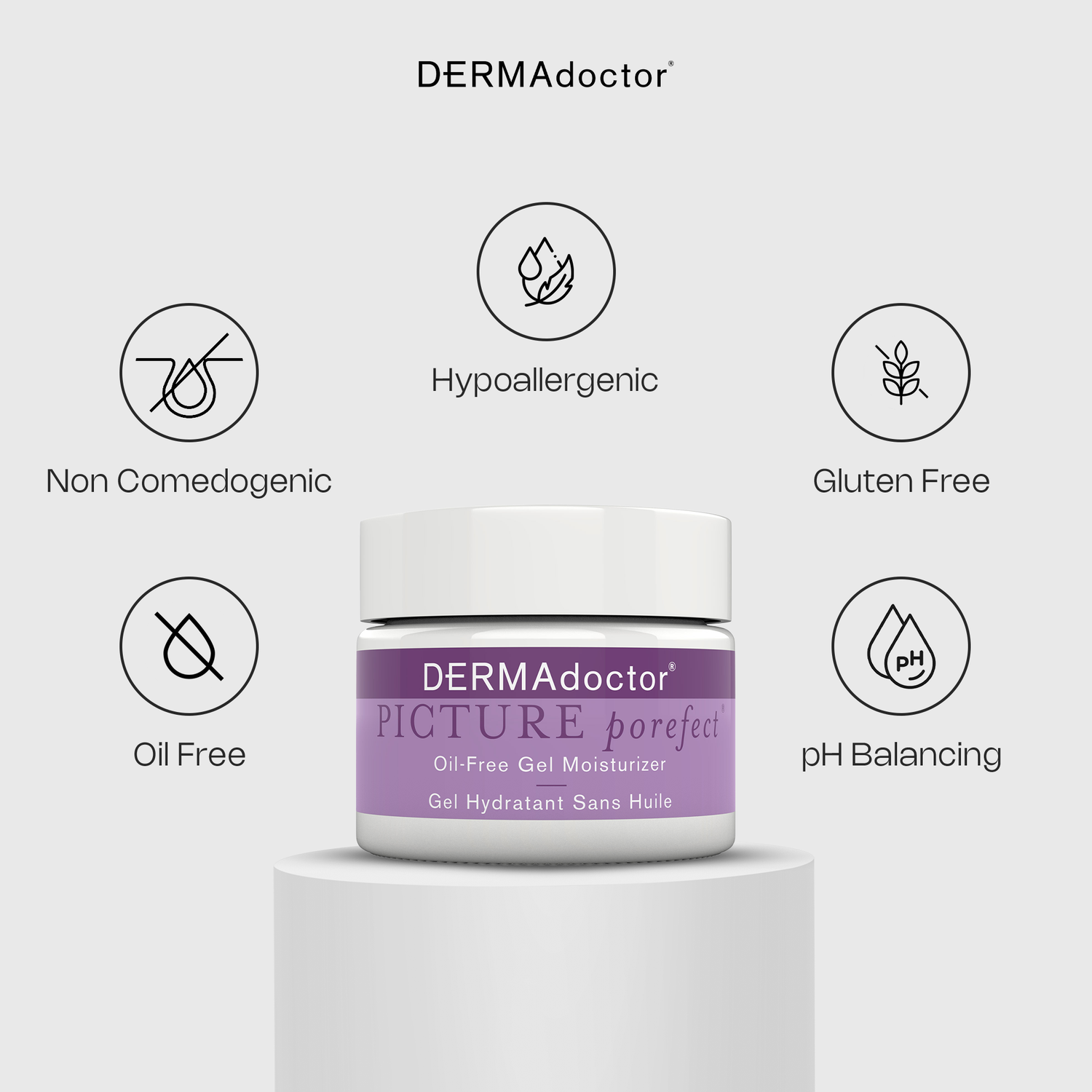 Picture Porefect Oil Free Facial Moisturizer, Pore Minimizer for Acne or Oily Skin, Daily Face Lotion for Men & Women with Zinc & Copper Peptides