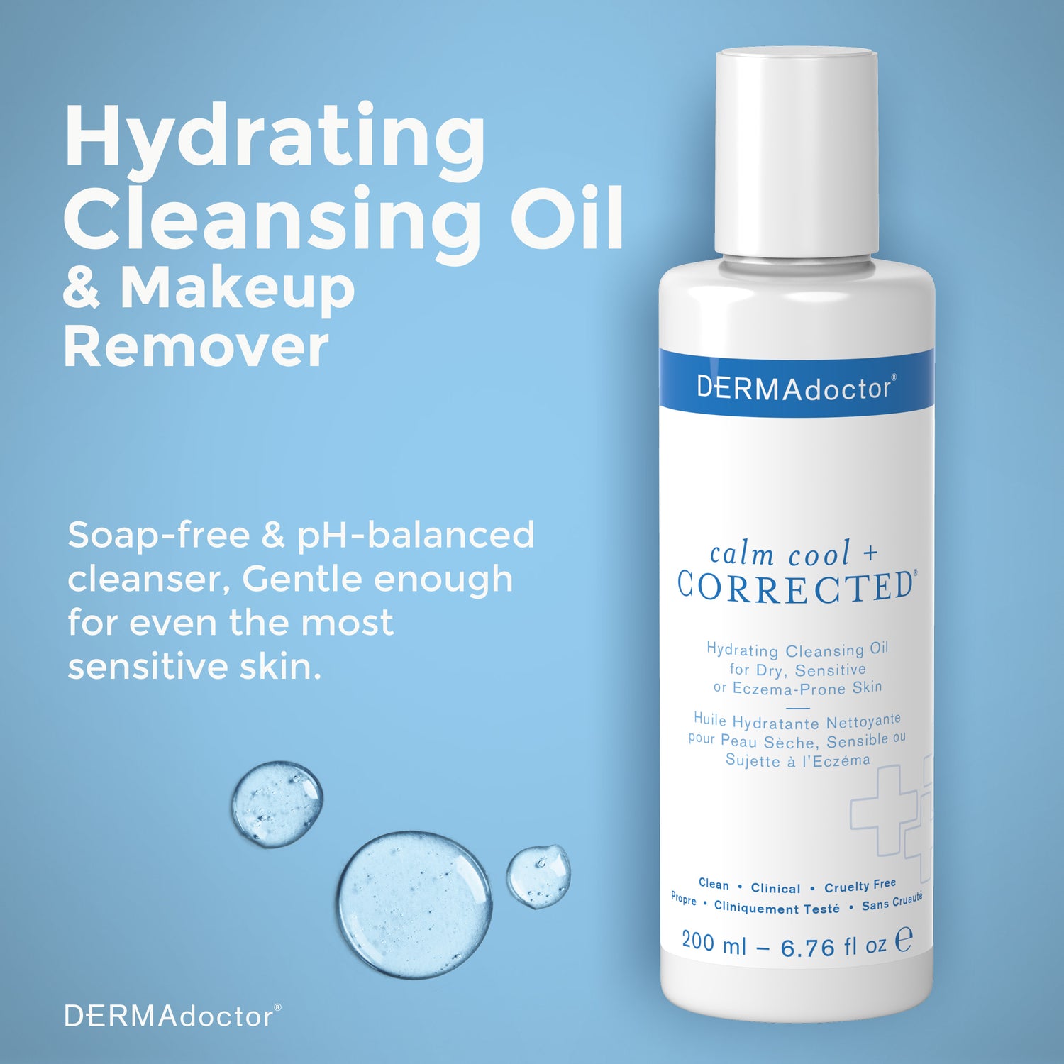 Calm Cool + Corrected Hydrating Cleansing Oil, Moisturizer and Makeup Remover for Dry, Sensitive or Eczema-Prone Skin