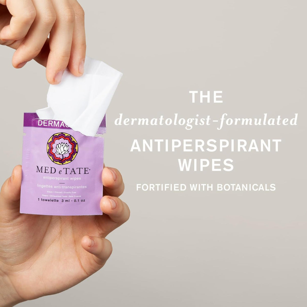 MED e TATE Antiperspirant Wipes, Dermatologist Formulated Hyperhidrosis Treatment for Body, Hands & Feet Anti Sweat Wipes