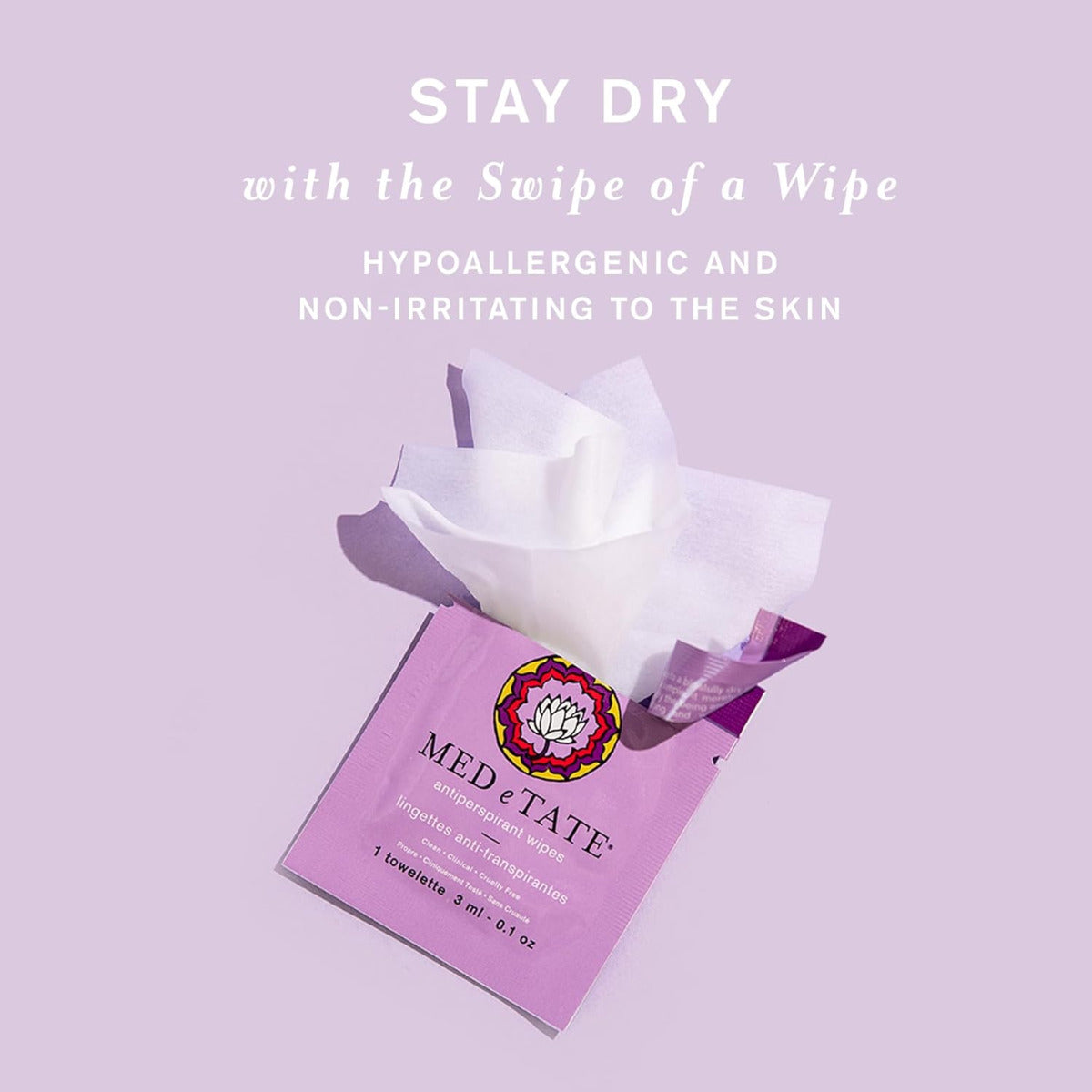 MED e TATE Antiperspirant Wipes, Dermatologist Formulated Hyperhidrosis Treatment for Body, Hands & Feet Anti Sweat Wipes