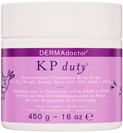 KP Duty Bump Eraser Body Scrub Dermatologist Formulated Exfoliant for Keratosis Pilaris and Dry, Rough, Bumpy Skin with 10% AHAs + PHAs