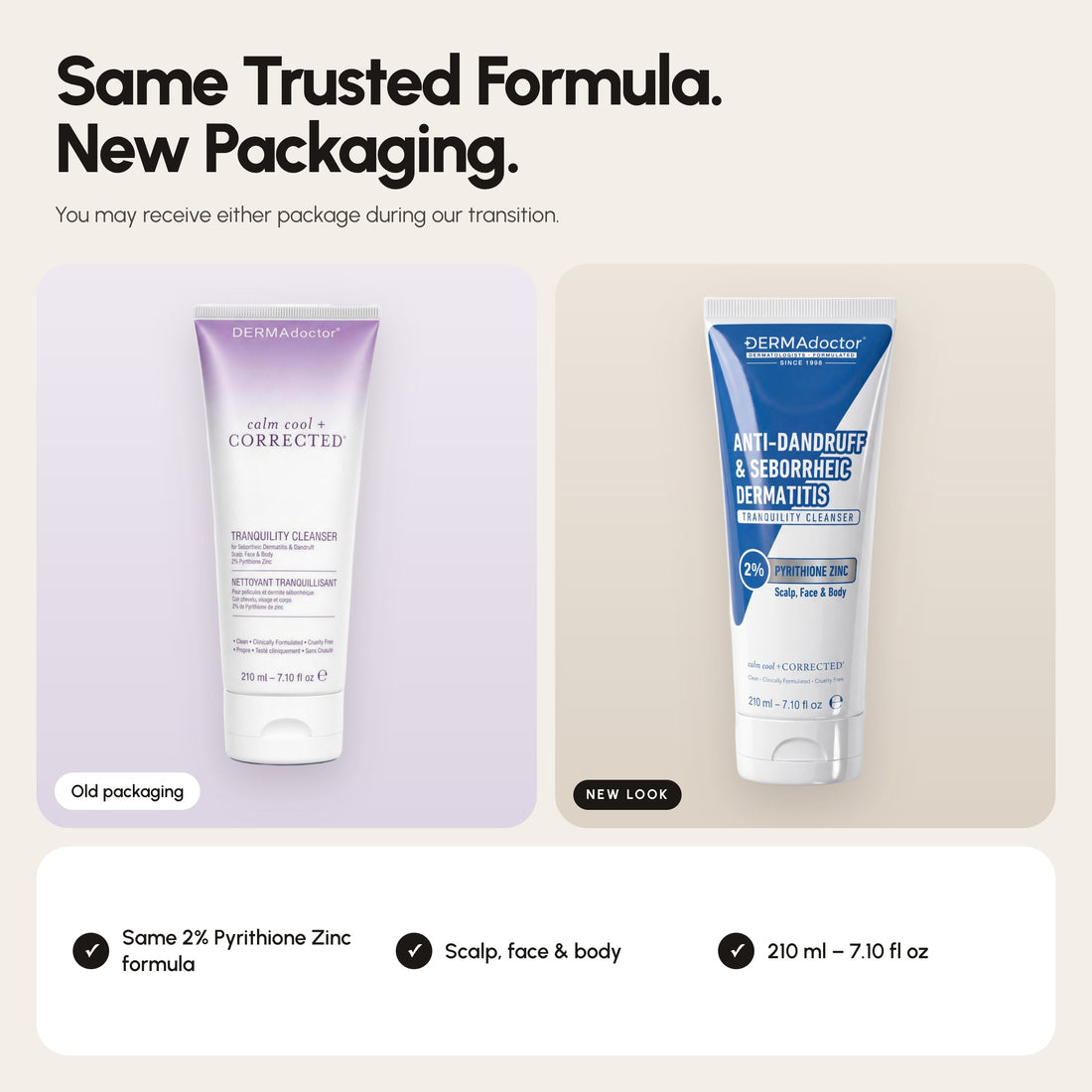 Old look, new look: you may receive either package, same formula