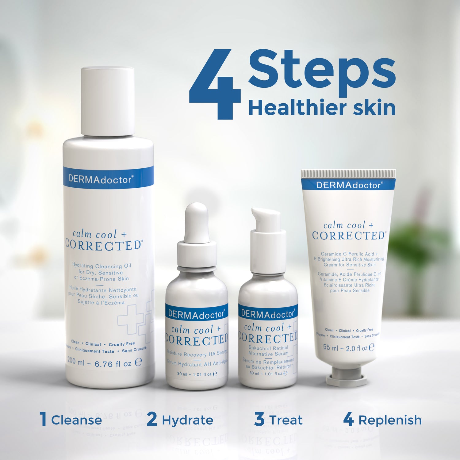 Calm Cool + Corrected Hydrating Cleansing Oil, Moisturizer and Makeup Remover for Dry, Sensitive or Eczema-Prone Skin