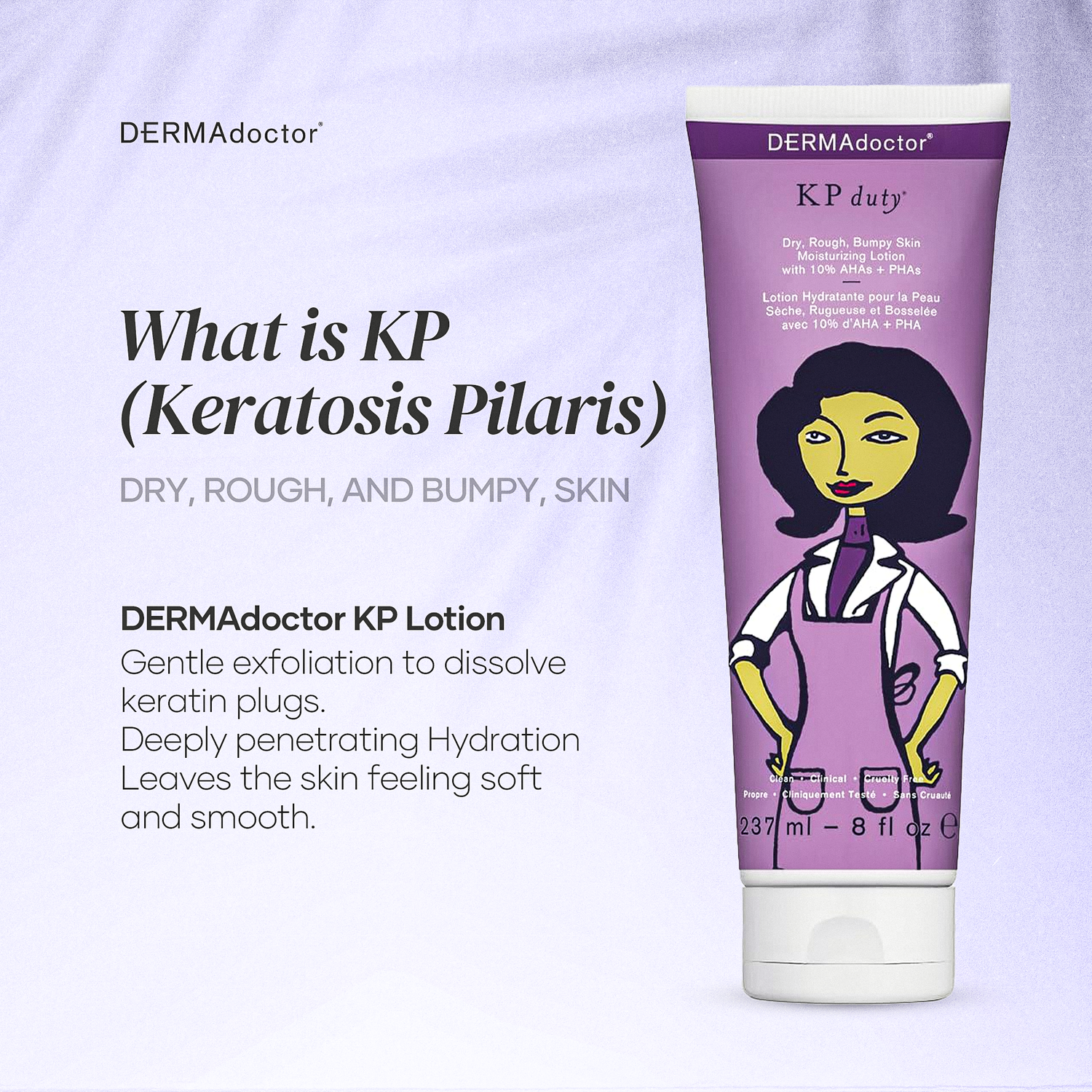 KP Duty Moisturizing Body Lotion Keratosis Pilaris, Dry, Rough, and Bumpy Skin, with 10% AHAs + PHAs