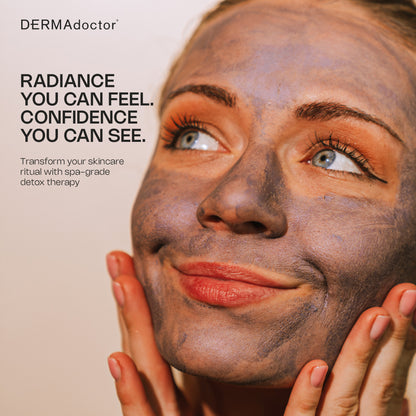 DERMAdoctor Clay Face Mask with Bentonite &amp; Kaolin Clay + Vitamin C | Face Exfoliator, Pore Minimizer, Facial Detox, Facial Oil Remover, Illuminator, Acne Scar Mask for Faces - 15 Minutes - 1.69 oz
