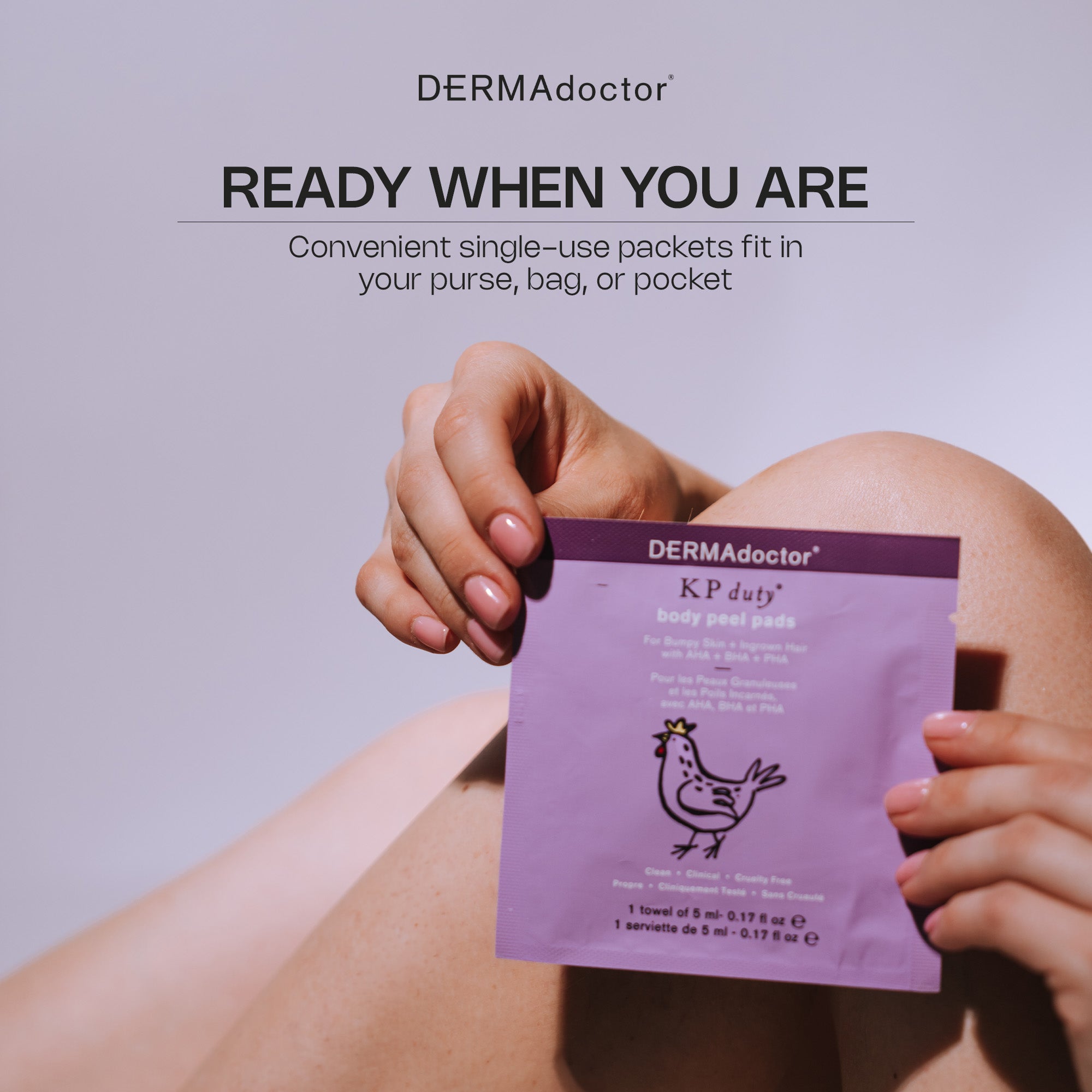 KP Duty Body Peel Pads For Bumpy Skin + Ingrown Hair with AHA + BHA + PHA
