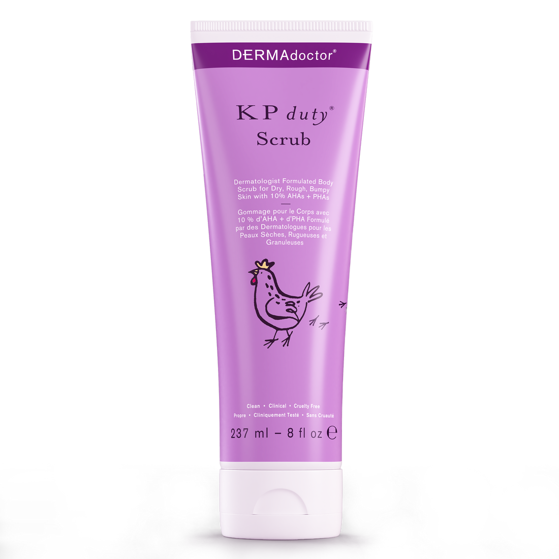 KP Duty Body Scrub Dermatologist Formulated Exfoliant for Keratosis Pilaris and Dry, Rough, Bumpy Skin with 10% AHAs + PHAs