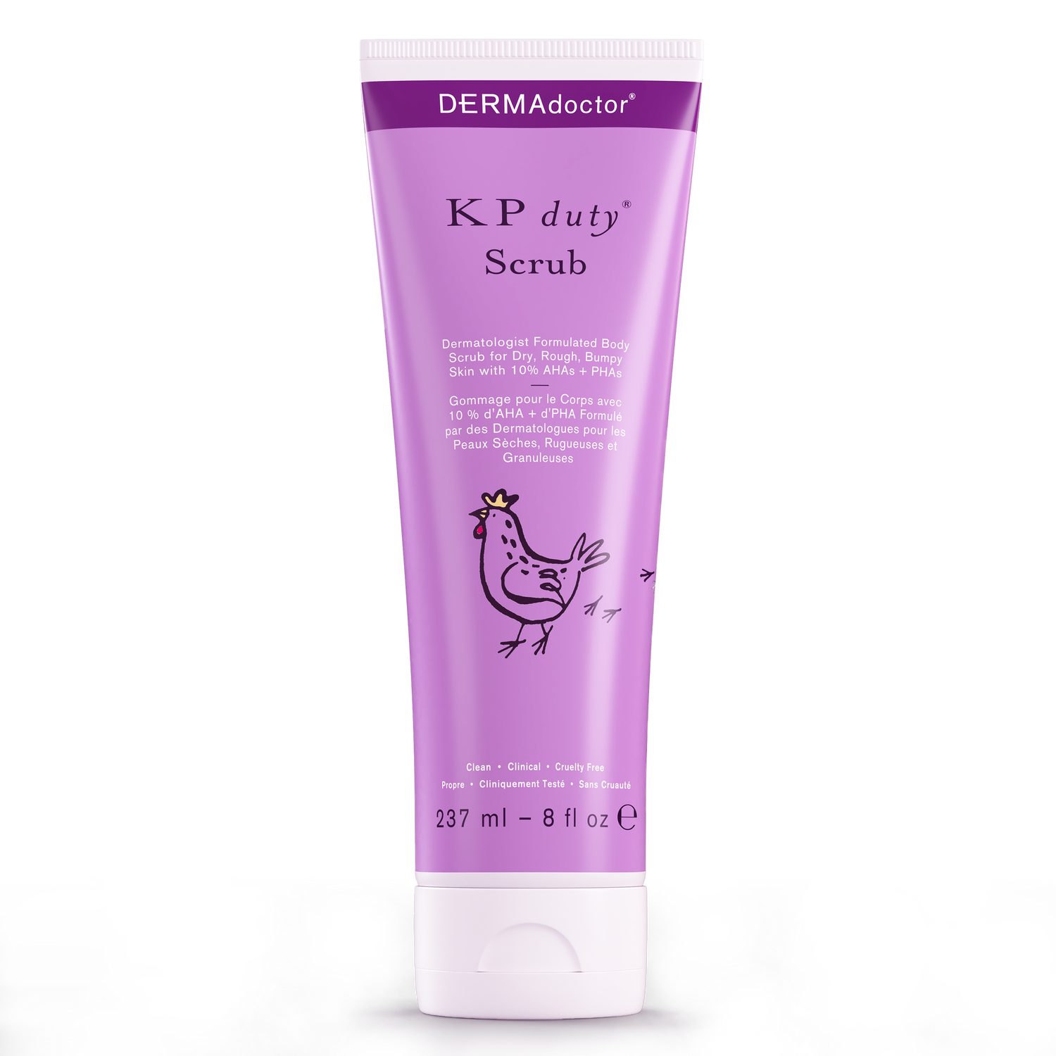 KP Duty Body Scrub Dermatologist Formulated Exfoliant for Keratosis Pilaris and Dry, Rough, Bumpy Skin with 10% AHAs + PHAs