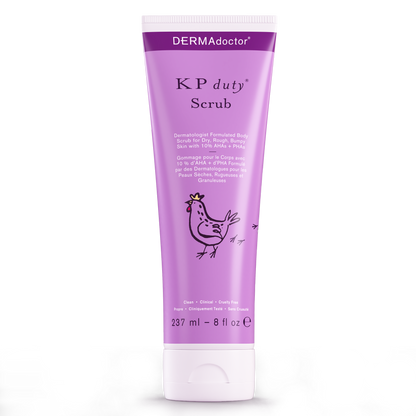 KP Duty Body Scrub Dermatologist Formulated Exfoliant for Keratosis Pilaris and Dry, Rough, Bumpy Skin with 10% AHAs + PHAs