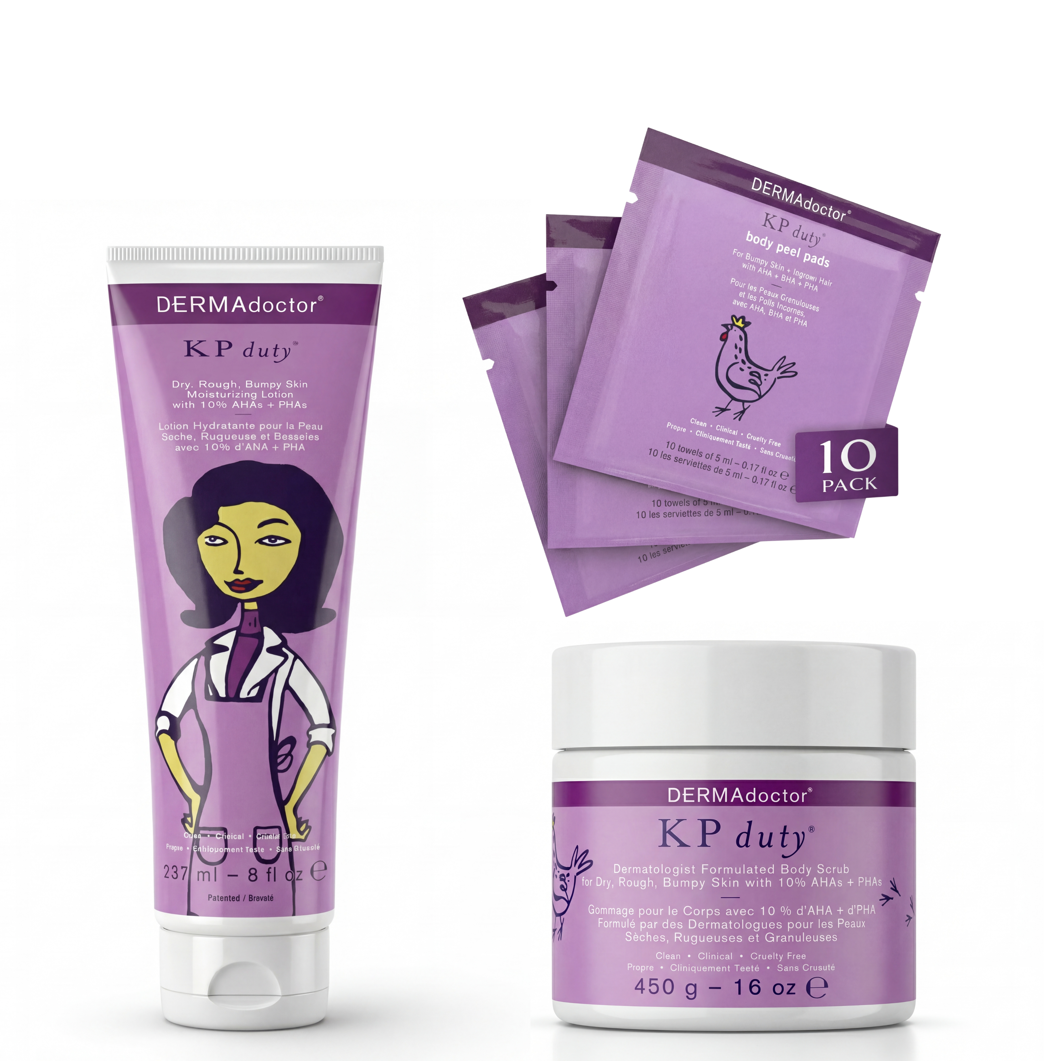 KP Duty Maximum Body Peel, Exfoliant and Moisturizing Kit