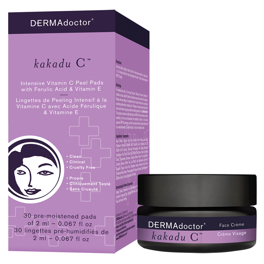 Kakadu C Face Crème & Peel Pad Duo