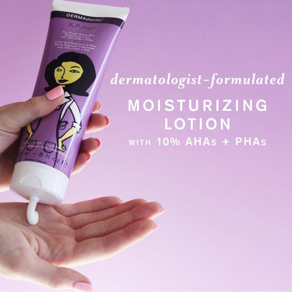 KP Moisturizing Lotion The Original Dermatologist Formulated Body Cream for Keratosis Pilaris,Treats Dry, Rough, and Bumpy Skin - Strawberry Legs Treatment - 10% AHAs + PHAs