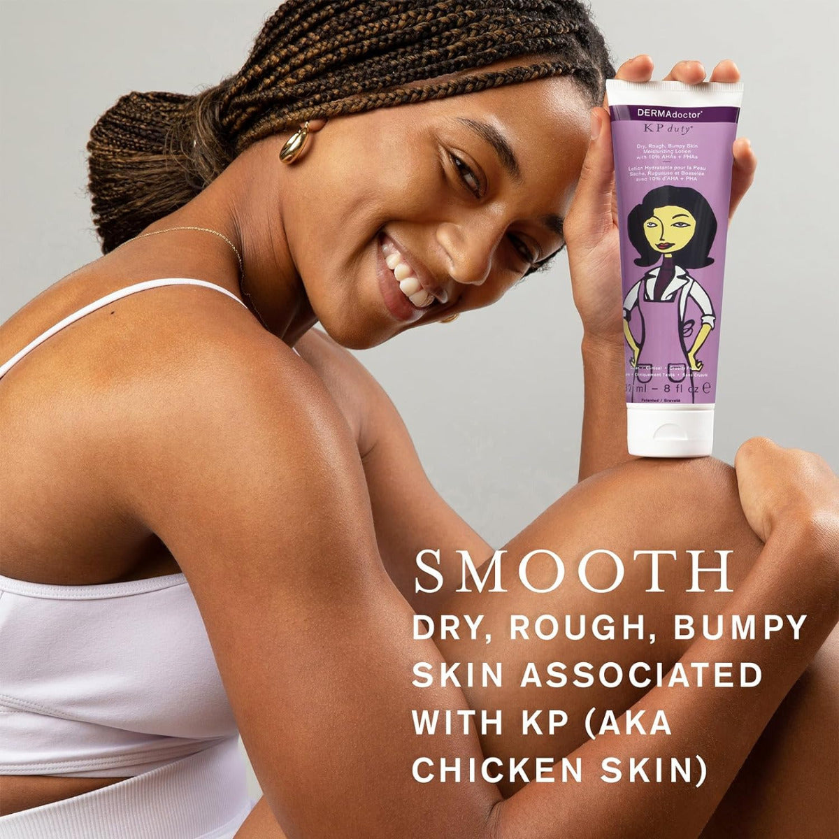 KP Moisturizing Lotion The Original Dermatologist Formulated Body Cream for Keratosis Pilaris,Treats Dry, Rough, and Bumpy Skin - Strawberry Legs Treatment - 10% AHAs + PHAs