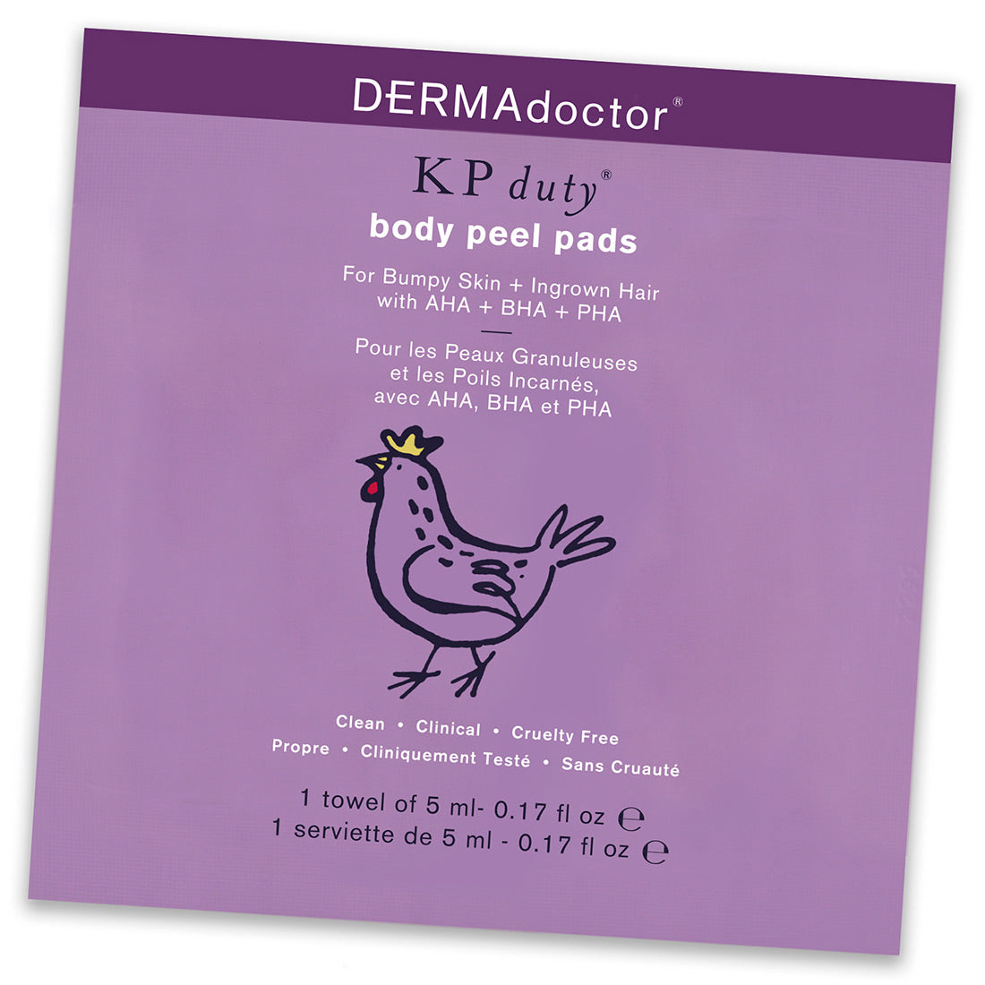 KP Duty Body Peel Pads For Bumpy Skin + Ingrown Hair with AHA + BHA + PHA