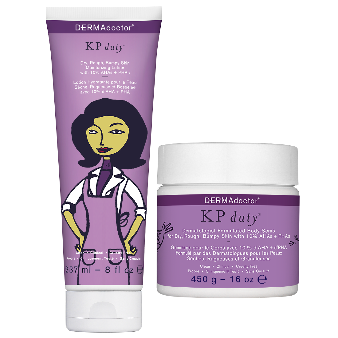 KP Duty Ultra Duo Kit for Keratosis Pilaris + Dry, Rough + Bumpy Skin with 10% AHAs + PHAs