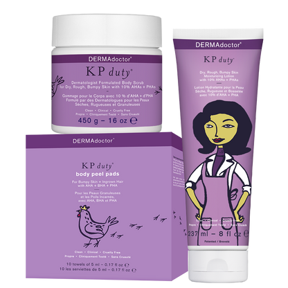 KP Duty Body Peel, Exfoliant and Moisturizing Kit for Keratosis Pilaris + Dry, Rough Bumpy Skin