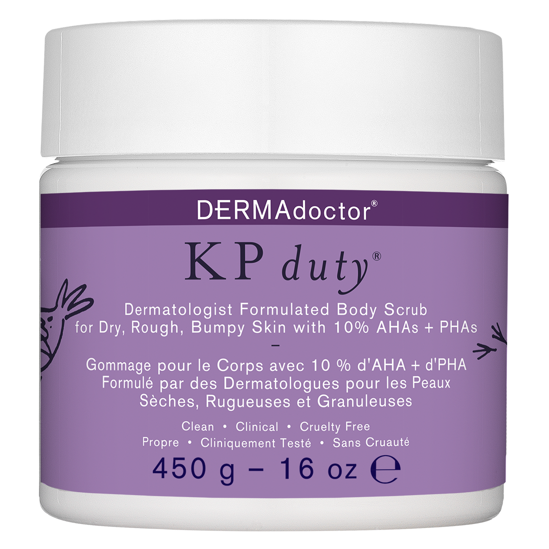 KP Duty Bump Eraser Body Scrub Dermatologist Formulated Exfoliant for Keratosis Pilaris and Dry, Rough, Bumpy Skin with 10% AHAs + PHAs