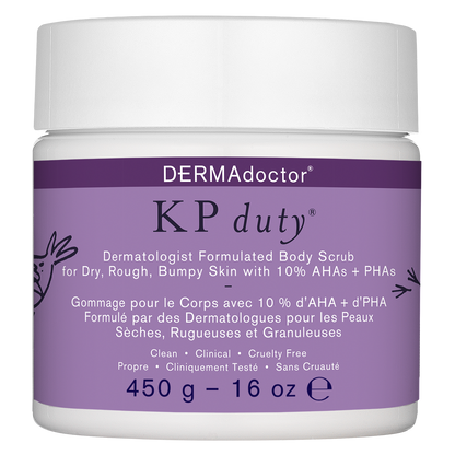 KP Duty Bump Eraser Body Scrub Dermatologist Formulated Exfoliant for Keratosis Pilaris and Dry, Rough, Bumpy Skin with 10% AHAs + PHAs